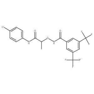 (R)-N-((1-((4-chlorophenyl)amino)-1-oxopropan-2-yl)oxy)-3,5-bis(trifluoromethyl)benzamide Structure