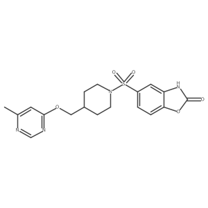 5-((4-(((6-methylpyrimidin-4-yl)oxy)methyl)piperidin-1-yl)sulfonyl)benzo[d]oxazol-2(3H)-one结构式