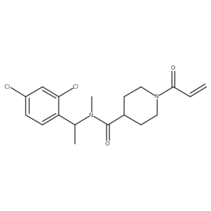 N-[1-(2,4-Dichlorophenyl)ethyl]-N-methyl-1-prop-2-enoylpiperidine-4-carboxamide结构式