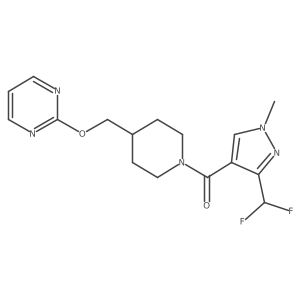 2-({1-[3-(difluoromethyl)-1-methyl-1H-pyrazole-4-carbonyl]piperidin-4-yl}methoxy)pyrimidine Structure