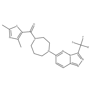 1-(2,4-Dimethyl-1,3-thiazole-5-carbonyl)-4-[3-(trifluoromethyl)-[1,2,4]triazolo[4,3-b]pyridazin-6-yl]-1,4-diazepane结构式