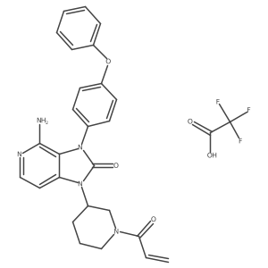 4-amino-3-(4-phenoxyphenyl)-1-[(3R)-1-prop-2-enoylpiperidin-3-yl]imidazo[4,5-c]pyridin-2-one;2,2,2-trifluoroacetic acid Structure