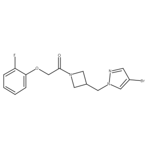 1-{3-[(4-bromo-1H-pyrazol-1-yl)methyl]azetidin-1-yl}-2-(2-fluorophenoxy)ethan-1-one结构式