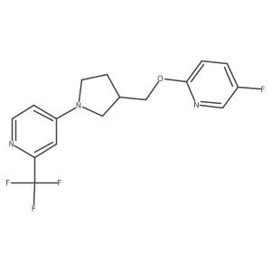 4-(3-{[(5-Fluoropyridin-2-yl)oxy]methyl}pyrrolidin-1-yl)-2-(trifluoromethyl)pyridine结构式