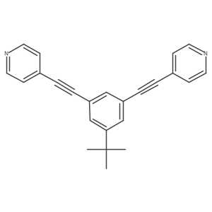 4,4'-((5-(tert-Butyl)-1,3-phenylene)bis(ethyne-2,1-diyl))dipyridine结构式