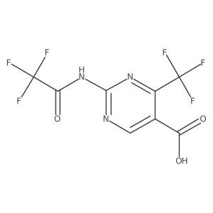 2-[(2,2,2-trifluoroacetyl)amino]-4-(trifluoromethyl)pyrimidine-5-carboxylic acid结构式