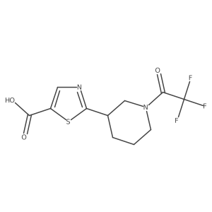 2-[1-(2,2,2-Trifluoroacetyl)piperidin-3-yl]-1,3-thiazole-5-carboxylic acid结构式