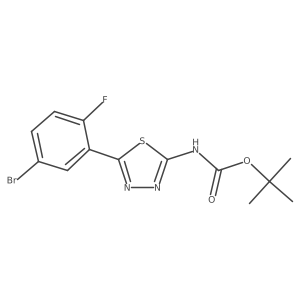 tert-butyl N-[5-(5-bromo-2-fluorophenyl)-1,3,4-thiadiazol-2-yl]carbamate结构式