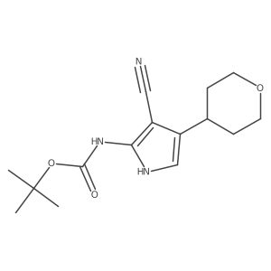 tert-butyl N-[3-cyano-4-(oxan-4-yl)-1H-pyrrol-2-yl]carbamate结构式
