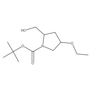 tert-Butyl (2R,4S)-4-ethoxy-2-(hydroxymethyl)pyrrolidine-1-carboxylate结构式