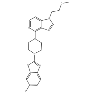 6-[4-(6-fluoro-1,3-benzothiazol-2-yl)piperazin-1-yl]-9-(2-methoxyethyl)-9H-purine结构式