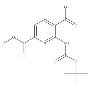 2-{[(Tert-butoxy)carbonyl]amino}-6-(methoxycarbonyl)pyridine-3-carboxylic acid结构式