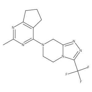 7-{2-methyl-5H,6H,7H-cyclopenta[d]pyrimidin-4-yl}-3-(trifluoromethyl)-5H,6H,7H,8H-[1,2,4]triazolo[4,3-a]pyrazine Structure