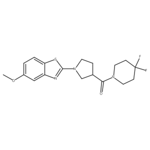 2-[3-(4,4-Difluoropiperidine-1-carbonyl)pyrrolidin-1-yl]-5-methoxy-1,3-benzothiazole结构式