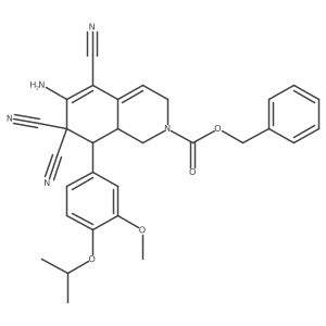 benzyl 6-amino-5,7,7-tricyano-8-(4-isopropoxy-3-methoxyphenyl)-3,7,8,8a-tetrahydro-2(1H)-isoquinolinecarboxylate Structure