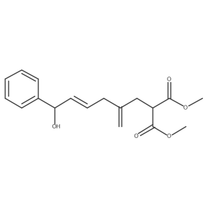 dimethyl 2-[(E)-6-hydroxy-2-methylidene-6-phenylhex-4-enyl]propanedioate结构式