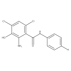 2-amino-4,6-dichloro-N-(4-fluorophenyl)-3-hydroxybenzamide Structure