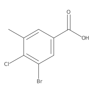 3-Bromo-4-chloro-5-methylbenzoic acid结构式