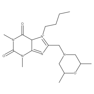 7-butyl-8-[(2,6-dimethylmorpholin-4-yl)methyl]-1,3-dimethyl-5H-purin-7-ium-2,6-dione Structure