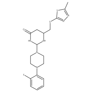 2-[4-(2-Fluorophenyl)piperazin-1-yl]-6-[(5-methyl-1,3,4-thiadiazol-2-yl)sulfanylmethyl]-1,3-diazinan-4-one Structure