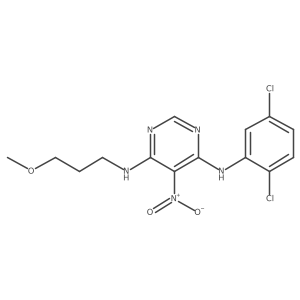 N4-(2,5-Dichlorophenyl)-N6-(3-methoxypropyl)-5-nitro-4,6-pyrimidinediamine结构式