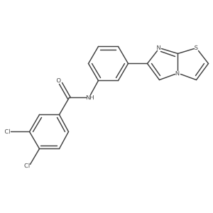 3,4-dichloro-N-(3-(imidazo[2,1-b]thiazol-6-yl)phenyl)benzamide结构式