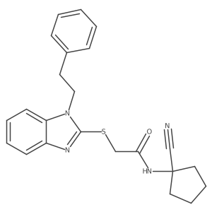 N-(1-cyanocyclopentyl)-2-{[1-(2-phenylethyl)-1H-1,3-benzodiazol-2-yl]sulfanyl}acetamide结构式