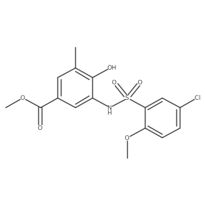 3-(5-Chloro-2-methoxy-benzenesulfonylamino)-4-hydroxy-5-methyl-benzoic acid methyl ester结构式