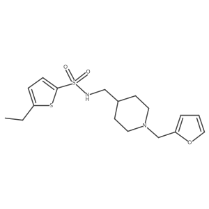 5-ethyl-N-((1-(furan-2-ylmethyl)piperidin-4-yl)methyl)thiophene-2-sulfonamide结构式