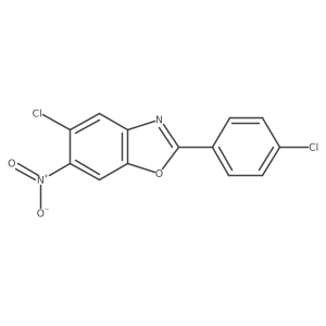 5-Chloro-2-(4-chlorophenyl)-6-nitro-1,3-benzoxazole结构式