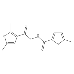 2,5-dimethyl-N'-(5-methylthiophene-2-carbonyl)furan-3-carbohydrazide结构式