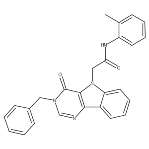2-(3-benzyl-4-oxo-3H-pyrimido[5,4-b]indol-5(4H)-yl)-N-(o-tolyl)acetamide结构式