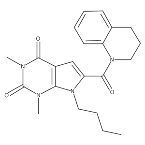 7-butyl-1,3-dimethyl-6-(1,2,3,4-tetrahydroquinoline-1-carbonyl)-1H-pyrrolo[2,3-d]pyrimidine-2,4(3H,7H)-dione Structure