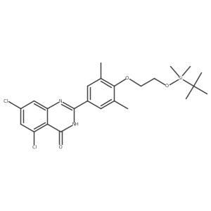 5,7-Dichloro-2-[4-[2-[[(1,1-dimethylethyl)dimethylsilyl]oxy]ethoxy]-3,5-dimethylphenyl]-4(3h)-quinazolinone结构式