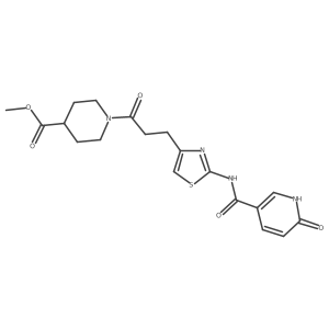 Methyl 1-(3-(2-(6-oxo-1,6-dihydropyridine-3-carboxamido)thiazol-4-yl)propanoyl)piperidine-4-carboxylate Structure