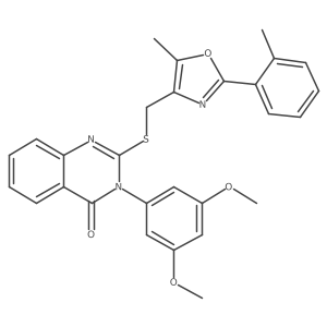 3-(3,5-dimethoxyphenyl)-2-(((5-methyl-2-(o-tolyl)oxazol-4-yl)methyl)thio)quinazolin-4(3H)-one Structure