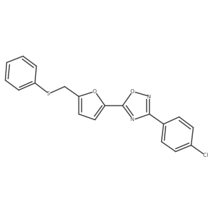 3-(4-Chlorophenyl)-5-(5-((phenylthio)methyl)furan-2-yl)-1,2,4-oxadiazole结构式