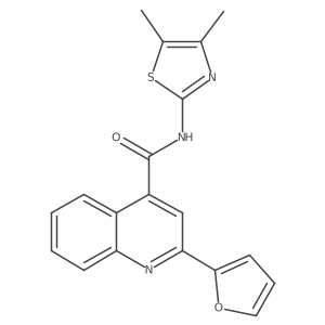 Cc1nc(NC(=O)c2cc(-c3ccco3)nc3ccccc23)sc1C结构式