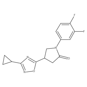 4-(3-Cyclopropyl-1,2,4-oxadiazol-5-yl)-1-(3,4-difluorophenyl)pyrrolidin-2-one结构式
