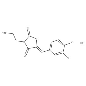 (5Z)-3-(2-aminoethyl)-5-(3,4-dichlorobenzylidene)-1,3-thiazolidine-2,4-dione hydrochloride结构式