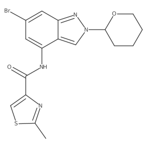 N-[6-bromo-2-(tetrahydro-2H-pyran-2-yl)-2H-indazol-4-yl]-2-methyl-1,3-thiazole-4-carboxamide Structure