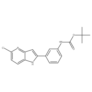 tert-butyl 3-(5-chloro-1H-pyrrolo[3,2-b]pyridin-2-yl)phenylcarbamate结构式