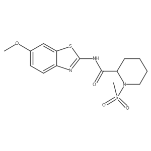 N-(6-methoxybenzo[d]thiazol-2-yl)-1-(methylsulfonyl)piperidine-2-carboxamide结构式