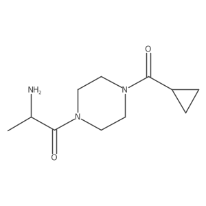 2-Amino-1-(4-cyclopropanecarbonylpiperazin-1-yl)propan-1-one结构式