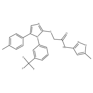 N-(5-methylisoxazol-3-yl)-2-((5-(p-tolyl)-1-(3-(trifluoromethyl)phenyl)-1H-imidazol-2-yl)thio)acetamide Structure