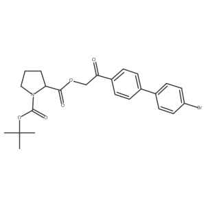 2-(2-(4'-Bromo-[1,1'-biphenyl]-4-yl)-2-oxoethyl) 1-(tert-butyl) (s)-pyrrolidine-1,2-dicarboxylate结构式