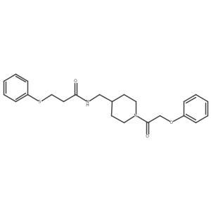 N-((1-(2-phenoxyacetyl)piperidin-4-yl)methyl)-3-(phenylthio)propanamide结构式