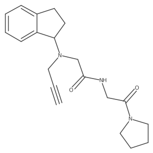 2-[(2,3-dihydro-1H-inden-1-yl)(prop-2-yn-1-yl)amino]-N-[2-oxo-2-(pyrrolidin-1-yl)ethyl]acetamide结构式