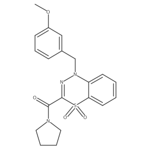 1-[(3-methoxyphenyl)methyl]-3-(pyrrolidine-1-carbonyl)-1H-4lambda6,1,2-benzothiadiazine-4,4-dione Structure