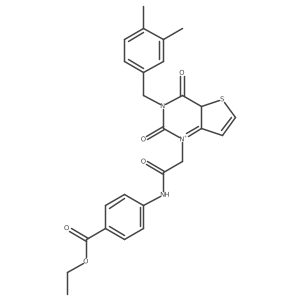 ethyl 4-(2-{3-[(3,4-dimethylphenyl)methyl]-2,4-dioxo-1H,2H,3H,4H-thieno[3,2-d]pyrimidin-1-yl}acetamido)benzoate结构式